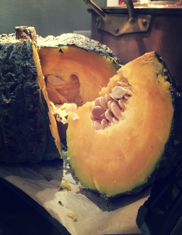 zucca tagliata al forno ragout